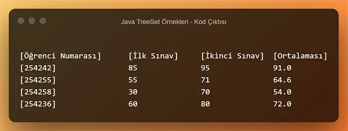 Java TreeSet Kullanımı