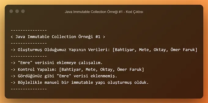 Java Immutable Collection Nedir